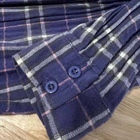 Adika, Button Up Plaid Flannel Top Purple & Multicolor Long Sleeve Women’s Small - Picture 10 of 14
